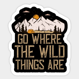 Camping Vintage Mountains Nature Wilderness Camper Sticker